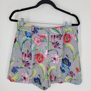 Ann Taylor Shorts Womens 8 Tropical Floral Pleated Flowy Pockets Dressy Drapey